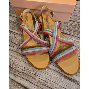 Eric Michael Sandals Sz EU 41 US 9.5 NIB Kenia.M Andrea Pesca Multicolor Buckle